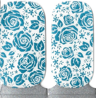 Naughty & Nice Nail Wraps, Real Nail Polish Stickers - Blue Rose Elegance