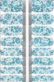 Naughty & Nice Nail Wraps, Real Nail Polish Stickers - Blue Rose Elegance