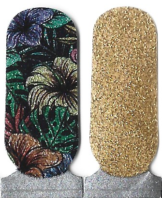 Naughty & Nice Nail Wraps, Real Gel Nail Polish Stickers - Golden Hibiscus