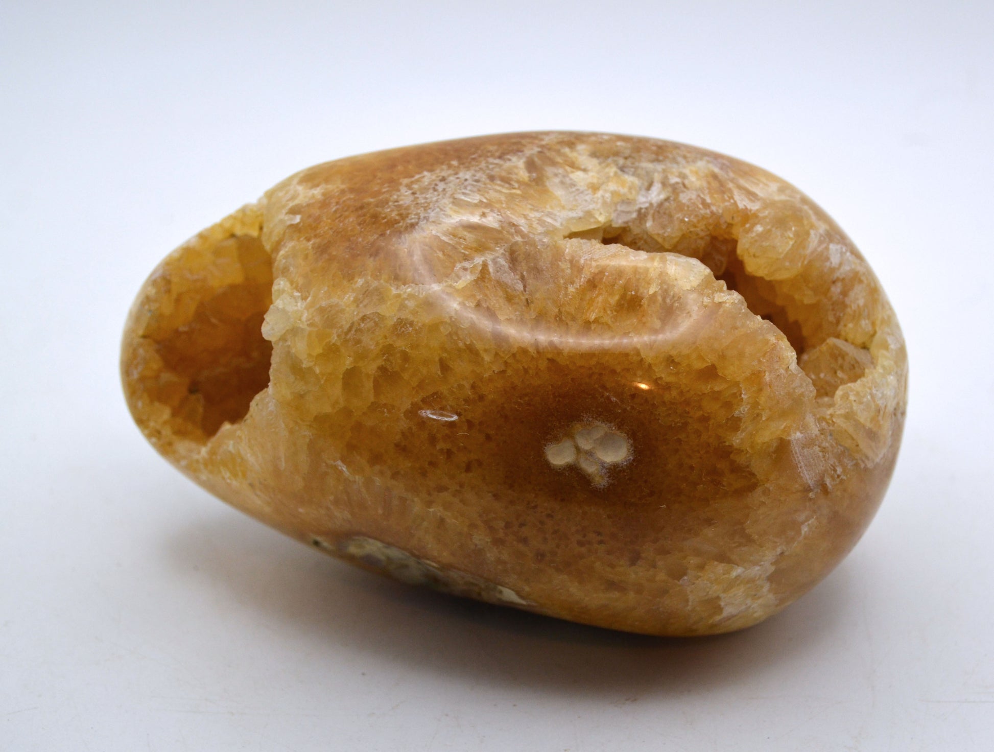 Honey-Colored Quartz Crystal Lined Egg