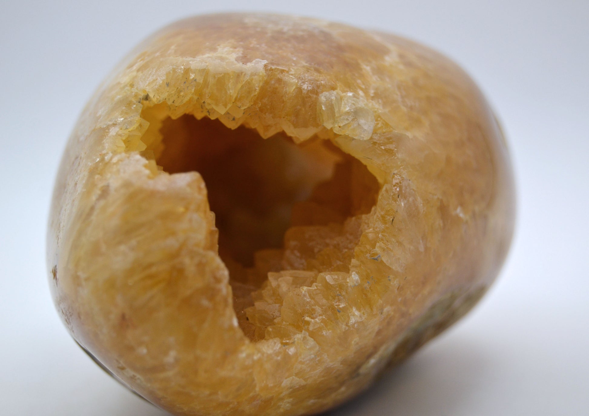 Honey-Colored Quartz Crystal Lined Egg