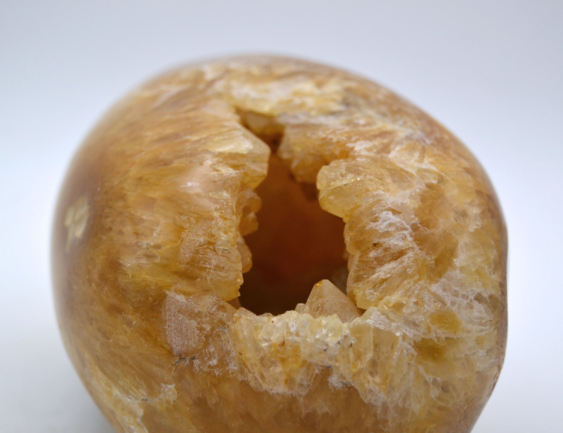 Honey-Colored Quartz Crystal Lined Egg