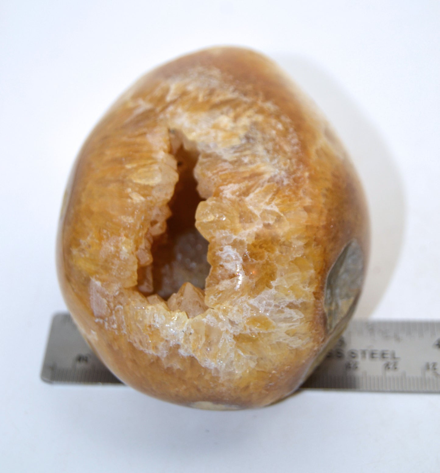 Honey-Colored Quartz Crystal Lined Egg