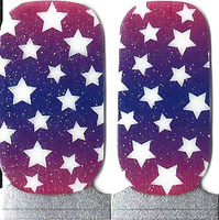 Naughty & Nice Nail Wraps, Real Gel Nail Polish Stickers - Star Spangled Sparkle