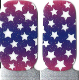 Naughty & Nice Nail Wraps, Real Gel Nail Polish Stickers - Star Spangled Sparkle