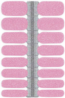 Naughty & Nice Nail Wraps, Real Gel Nail Polish Stickers - Baby Pink Sparkle