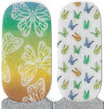 Naughty & Nice Nail Wraps, Real Gel Nail Polish Stickers - Butterfly Rainbows