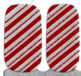 Naughty & Nice Nail Wraps, Real Gel Nail Polish Stickers - Candy Cane