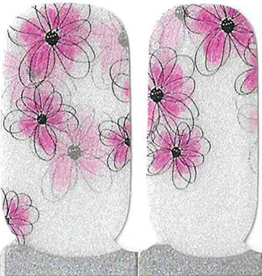 Naughty & Nice Nail Wraps, Real Gel Nail Polish Stickers - Flower Power