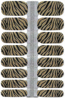 Naughty & Nice Nail Wraps, Real Gel Nail Polish Stickers - Golden Tiger
