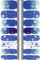 Naughty & Nice Nail Wraps, Real Gel Nail Polish Stickers - Icy Snowflakes