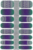 Naughty & Nice Nail Wraps, Real Gel Nail Polish Stickers - Mardi Gras Sparkle