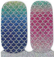 Naughty & Nice Nail Wraps, Real Gel Nail Polish Stickers - Mermaid Sparkle