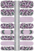 Naughty & Nice Nail Wraps, Real Gel Nail Polish Stickers - Purple Flutter