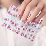 Naughty & Nice Nail Wraps, Real Gel Nail Polish Stickers - Purple Posy