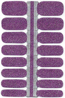 Naughty & Nice Nail Wraps, Real Gel Nail Polish Stickers - Purple Sparkles