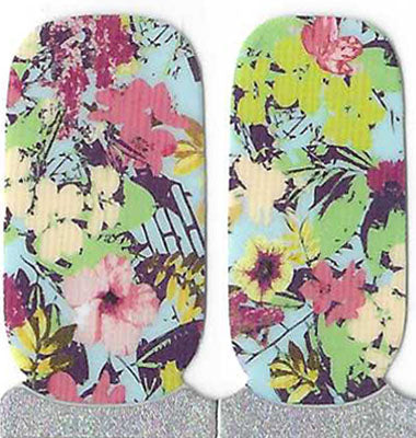 Naughty & Nice Nail Wraps, Real Gel Nail Polish Stickers - Tropical Explosion