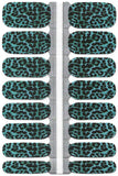 Naughty & Nice Nail Wraps, Real Gel Nail Polish Stickers - Turquoise Leopard