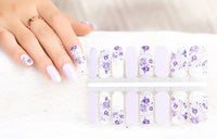 Naughty & Nice Nail Wraps, Real Gel Nail Polish Stickers - Violet Bouquet