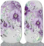 Naughty & Nice Nail Wraps, Real Gel Nail Polish Stickers - Violet Bouquet