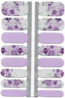 Naughty & Nice Nail Wraps, Real Gel Nail Polish Stickers - Violet Bouquet