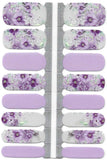 Naughty & Nice Nail Wraps, Real Gel Nail Polish Stickers - Violet Bouquet