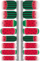 Naughty & Nice Nail Wraps, Real Gel Nail Polish Stickers - Watermelon Wine