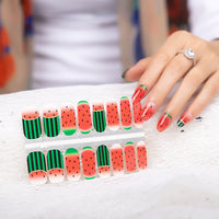 Naughty & Nice Nail Wraps, Real Gel Nail Polish Stickers - Watermelon Wine